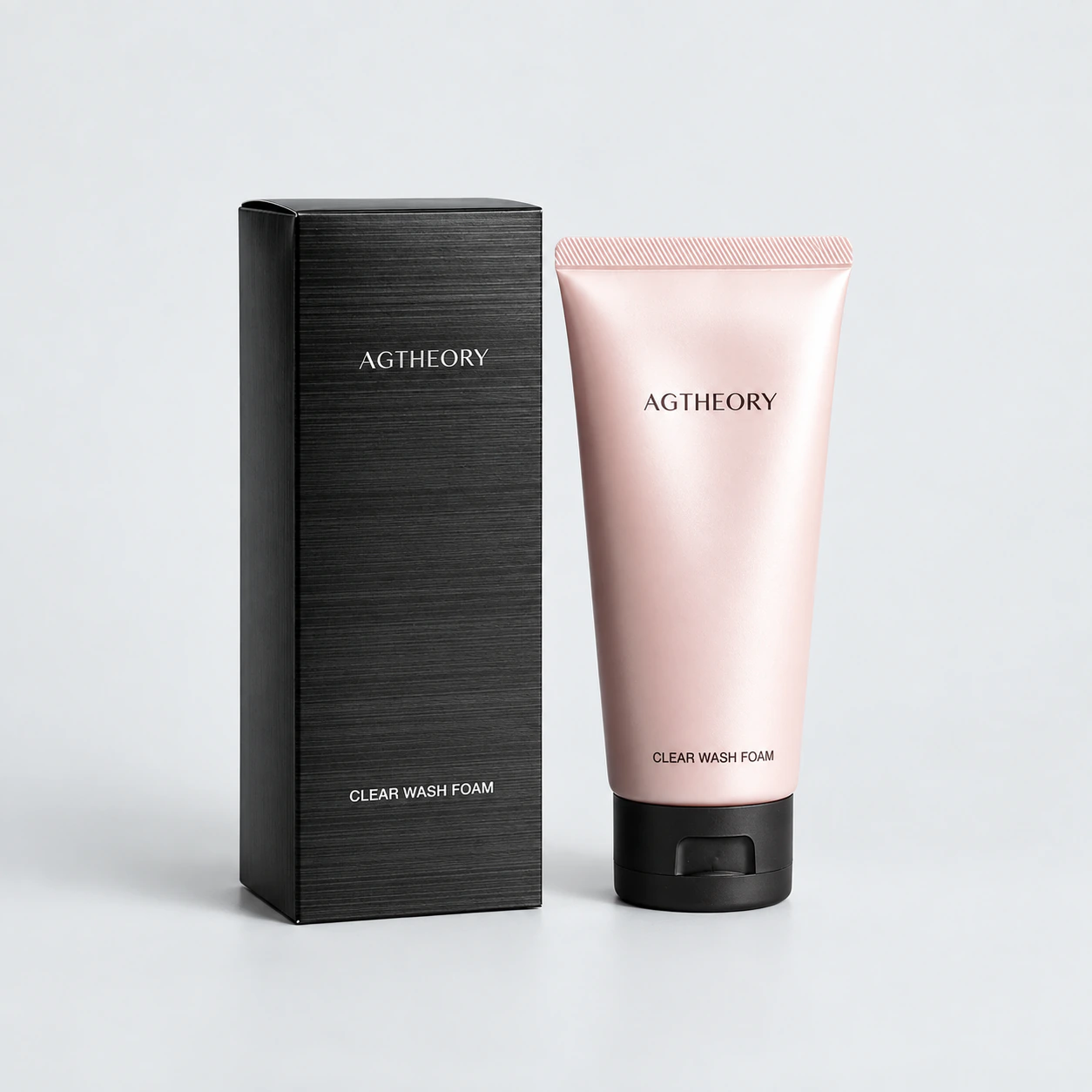AGTHEORY Clear Wash Foam 100g — product and original carton on a gray background